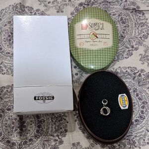 Fossil Silver Circle Charm